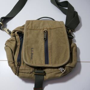 Ll Bean Bag Brown Canvas Leather Purse Crossbody Satchel Messenger Shoulder VTG